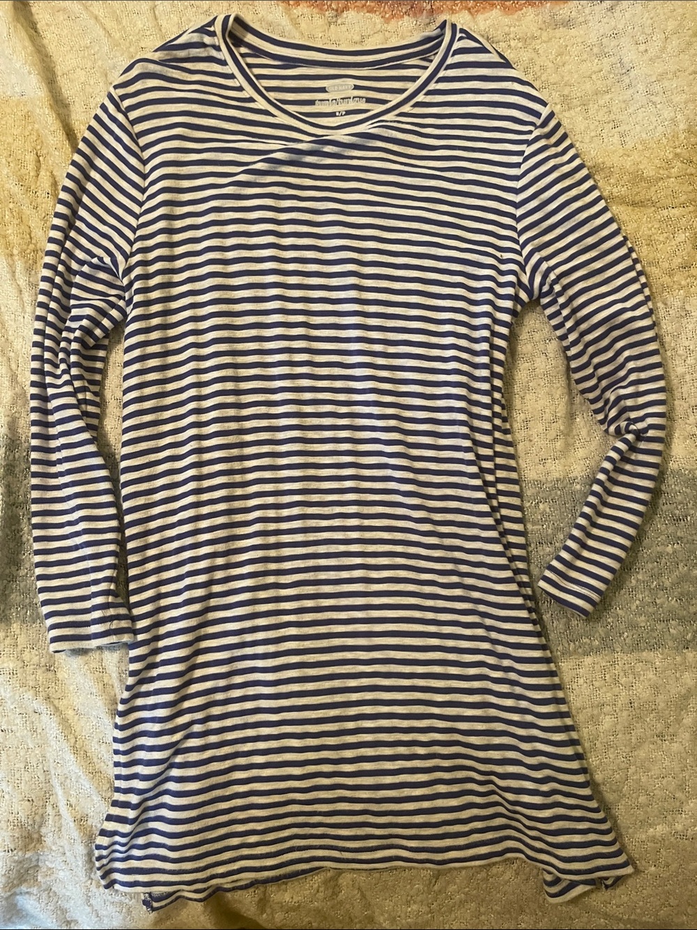 Old Navy Navy & White Striped Long-Sleeve Tunic
